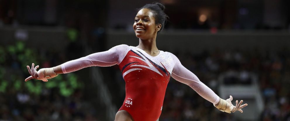 PHOTO: Gabrielle Douglas competes in the floor exercise during Day 2 of the 2016 U.S. Womens Gymnastics Olympic Trials at SAP Center, July 10, 2016 in San Jose, Calif. 
