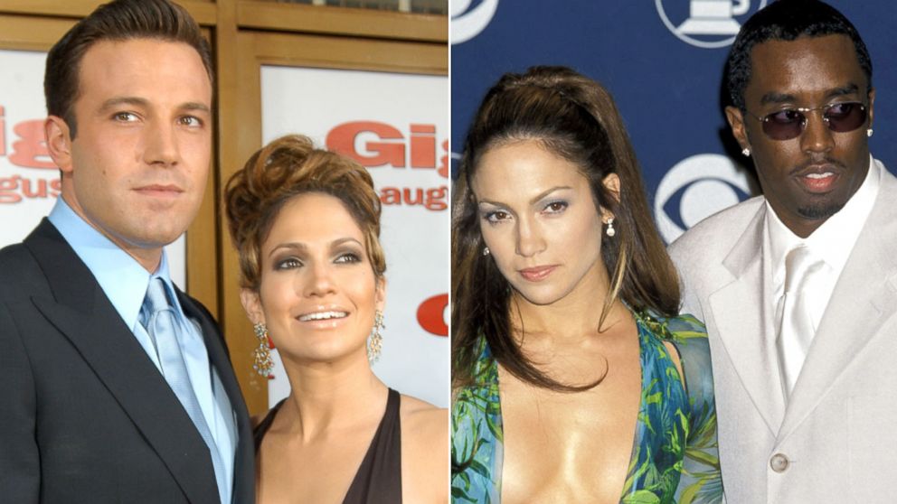 PHOTO: From left, Ben Affleck and Jennifer Lopez, and Jennifer Lopez with Sean Combs