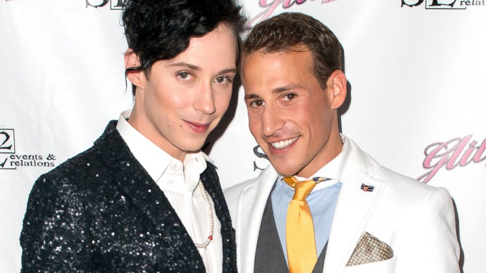 PHOTO: Johnny Weir and Victor Weir-Voronov attend Johnny Weir & Victor Weir-Voronovs Birthday Celebration at Soho Grand Hotel in New York, July 27, 2013.