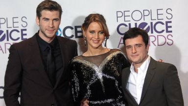 PHOTO: Liam Hemsworth, Jennifer Lawrence and Josh Hutcherson participate at the 39th Annual Peoples Choice Awards at Nokia Theater L.A. Live, Jan. 9, 2013, in Los Angeles.