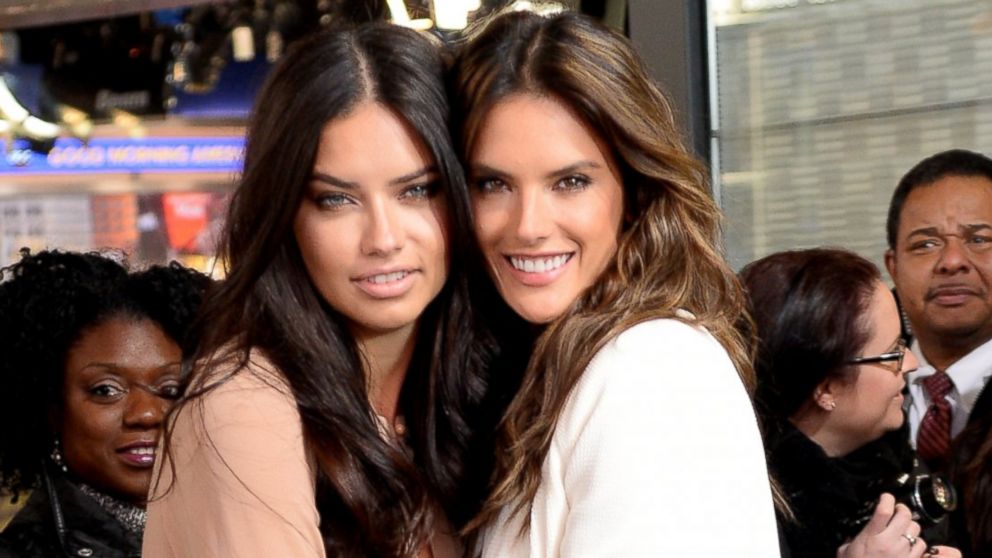 PHOTO: Adriana Lima, left, and Alessandra Ambrosio attend a Good Morning America taping at ABC Times Square Studios, Nov. 3, 2014, in New York City.