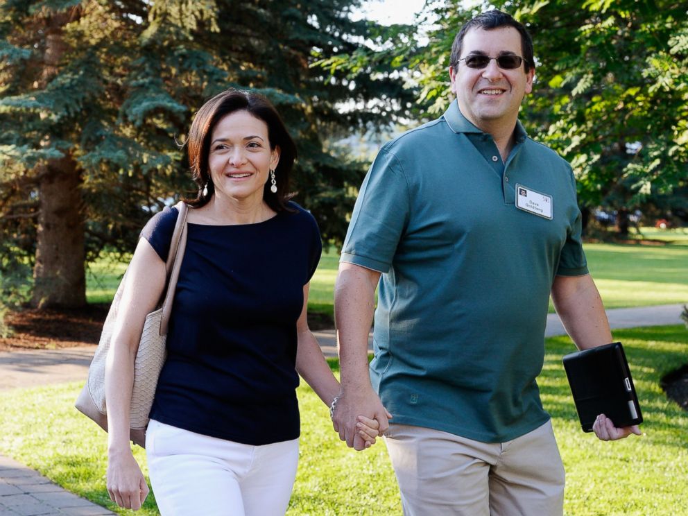 PHOTO: Sheryl Sandberg, COO of Facebook, and her husband David Goldberg arrive for the Allen & Co. annual conference at the Sun Valley Resort on July 10, 2013 in Sun Valley, Idaho.