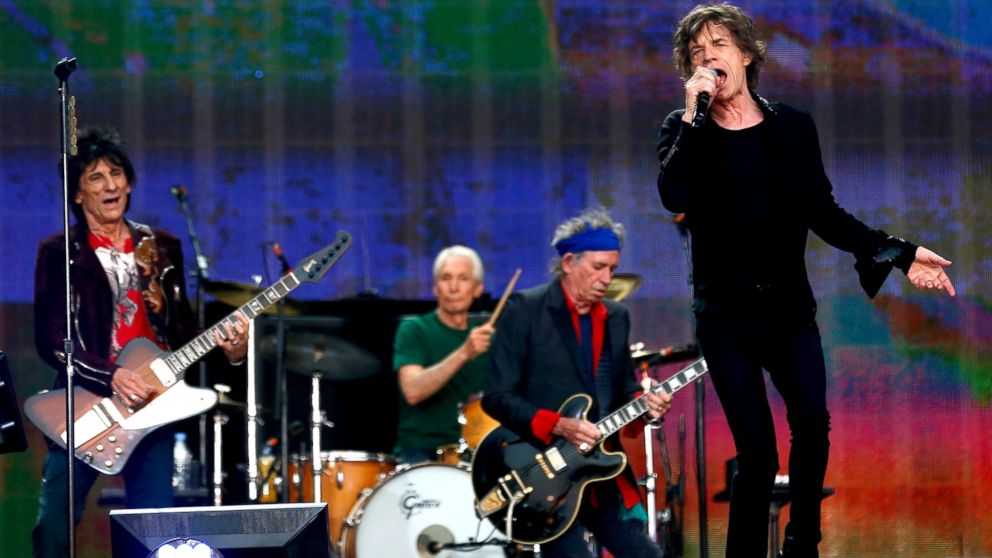 PHOTO: Ronnie Wood, Charlie Watts, Mick Jagger and Keith Richards of The Rolling Stones perform during day two of British Summer Time Hyde Park presented by Barclaycard at Hyde Park in London, July 6, 2013.