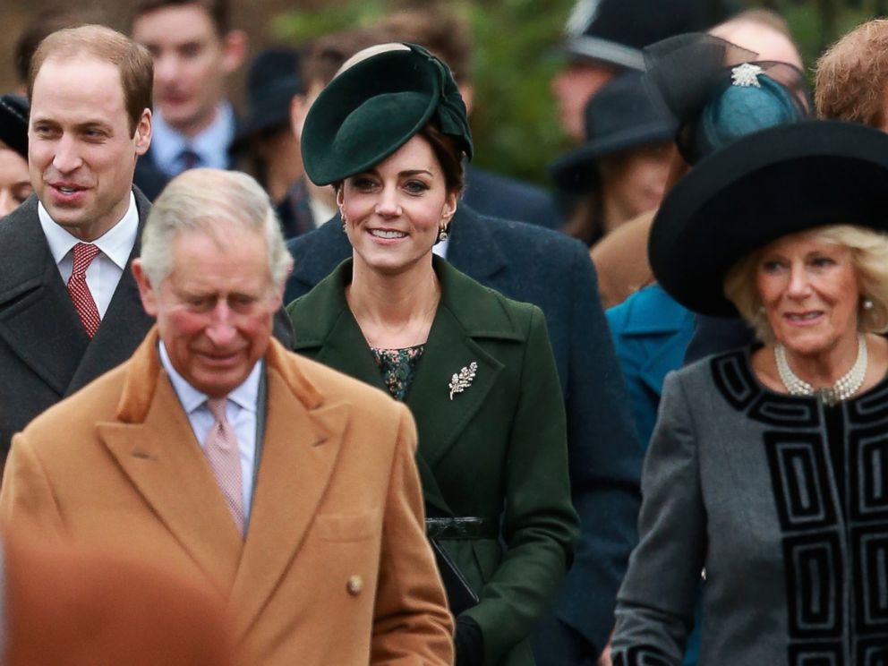 PHOTO: Prince William, Duke of Cambridge, Prince Charles, Prince of Wales, Catherine, Duchess of Cambridge and Camilla, Duchess of Cornwall attend a Christmas Day church service at Sandringham on Dec. 25, 2015 in Kings Lynn, England.