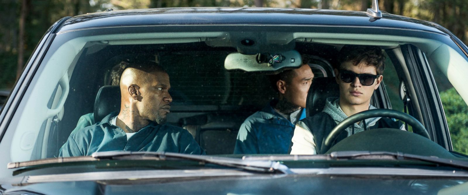 PHOTO: Jamie Foxx, left, Ansel Elgort, Lanny Joon and Flea Balzary in TriStar Pictures'