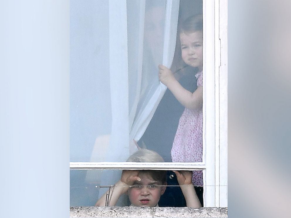 PHOTO: Prince George and Princess Charlotte are seen at Buckingham Palace, attending the annual Trooping the Color Ceremony in London, June 17, 2017.