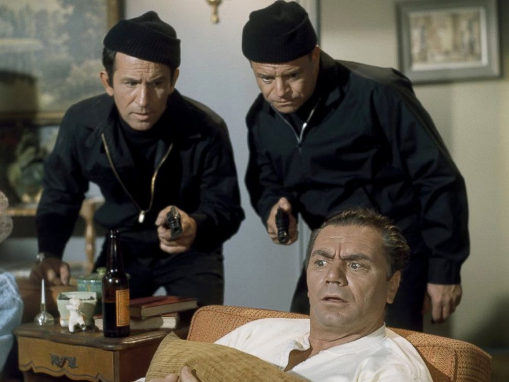 PHOTO: Don Adams, as Maxwell Smart, left, Don Rickles, as Sid Krimm, and Ernest Borgnine, as TV Viewer, in a scene from Get Smart.