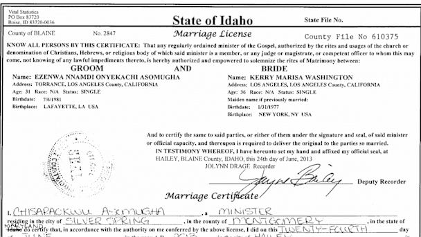 HT kerry washington marriage license tk 130703 16x9 608 Kerry Washington Marries NFL Star Nnamdi Asomugha