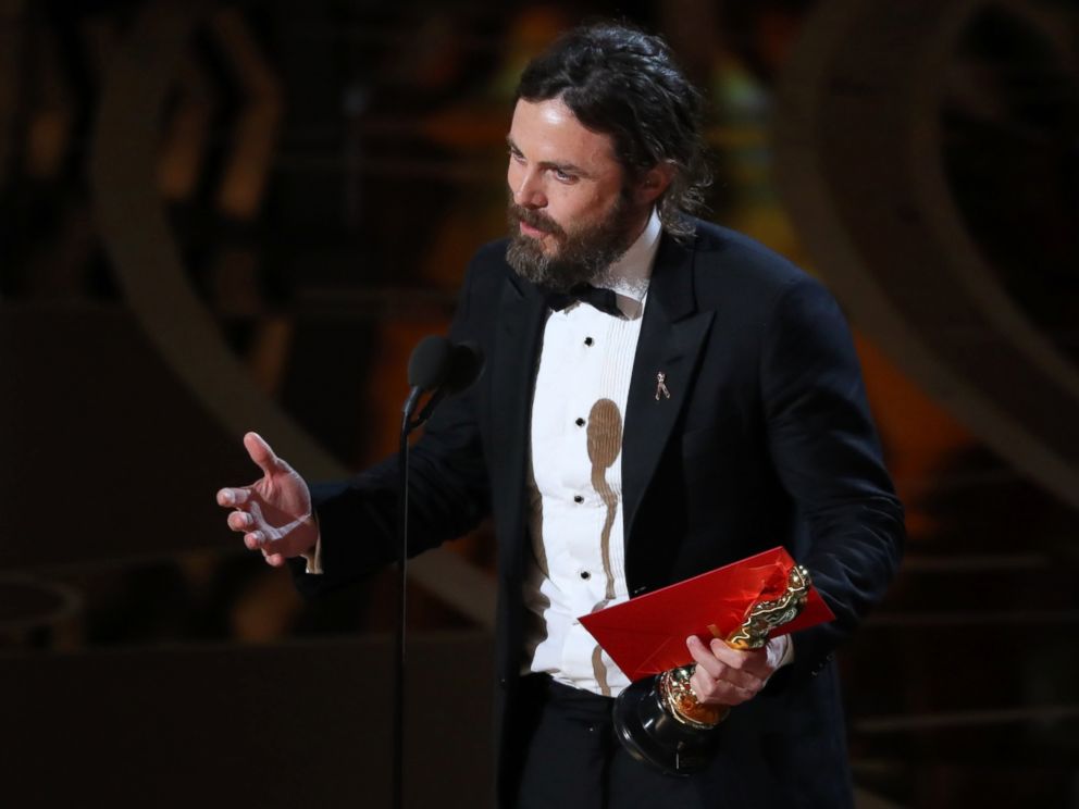 PHOTO: Casey Affleck speaks as he accepts the Oscar for Best Actor for Manchester by the Sea.
