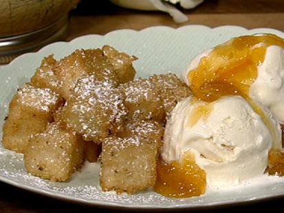 Carla Hall's fried grits and ice cream is shown here.