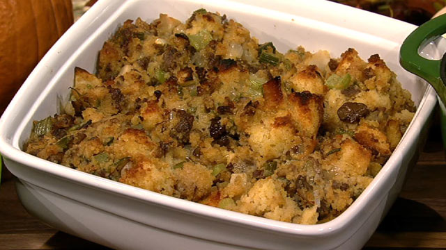 PHOTO: Mario Batali's merguez and chestnut stuffing is shown here.