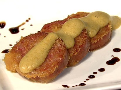 PHOTO: Mario Batalis parmesan crusted fried sausage is shown here.