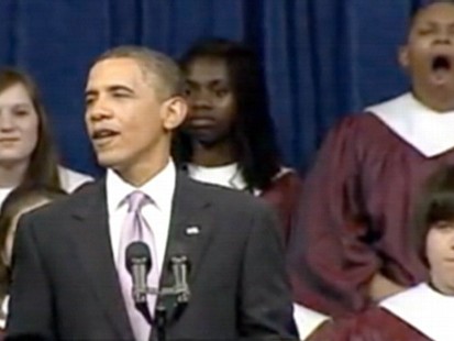 VIDEO: A student sleeps during the President Obamas speech at a Michigan high school.