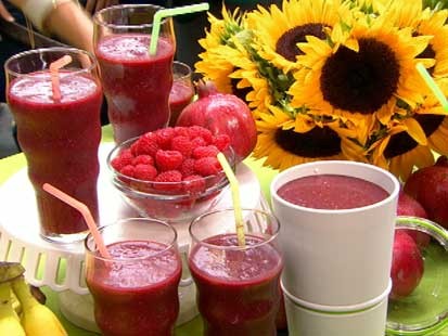Gail Simmons' acai smoothies are shown here.