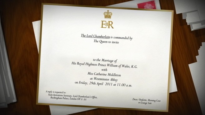 the royal wedding invitation list. The guest list for the party