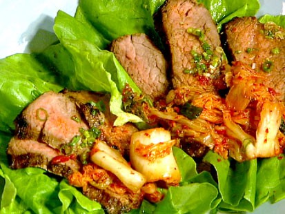 PHOTO: Mario Batalis beef lettuce wraps are shown here.