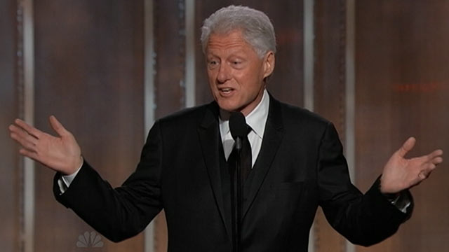 PHOTO: Bill Clinton during the 2013 Golden Globe Awards, Jan. 13, 2012.