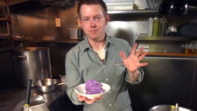 PHOTO: Richard Blais, formerly of "Top Chef" fame, shares his recipe for violet ice cream.