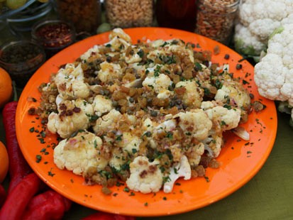 Michael Symon's Sicilian cauliflower recipe is shown here.