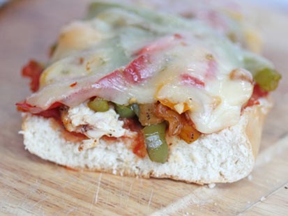 Erin Chase's chicken fajita melt is shown here.