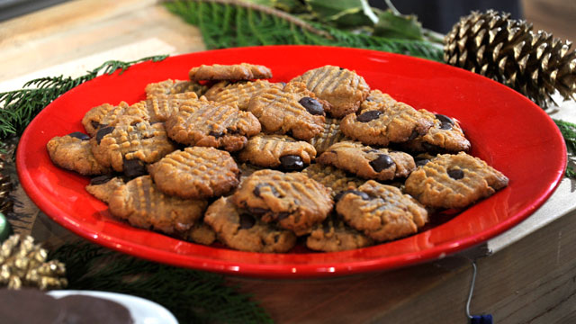 PHOTO:  Emeril's gluten-free peanut butter-chocolate chip cookies are shown here.