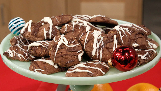 PHOTO: Tarina's Double Chocolate Drizzled Hazelnut Cookies are shown here.