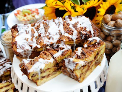 PHOTO: Ted Allens sticky bun bread pudding is shown here.