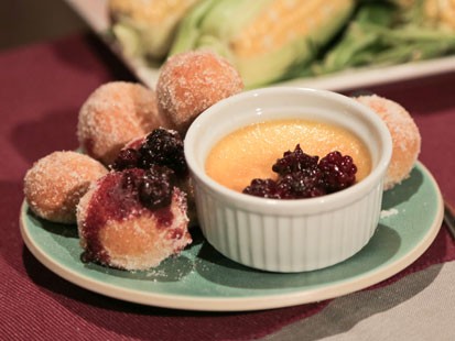 Mario Batali's cornmeal zeppoles are shown here.