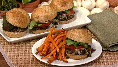 PHOTO: Daphne Oz's mushroom sliders with sweet potato oven fries are shown here.
