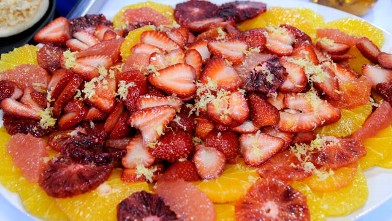 PHOTO: Emeril Lagasse's minted fruit salad with sparkling cider drizzle is shown here.