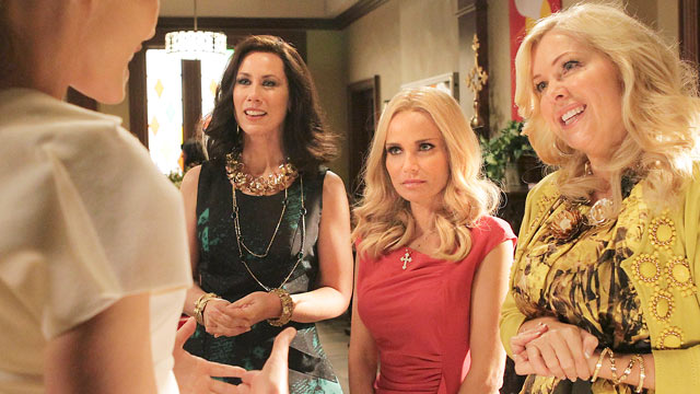 PHOTO: From left, Miriam Shor, Kristin Chenoweth, and Jennifer Aspen are shown in a scene from "GCB".