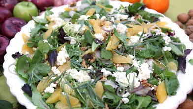 PHOTO: Emeril's goat cheese, walnut and orange salad is shown here.