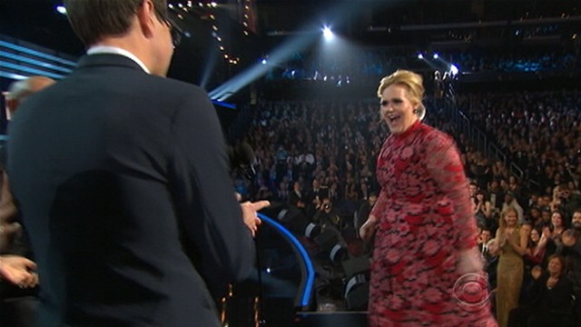 VIDEO: Jennifer Lopez gives the boot to a man who took the microphone during the awards show.