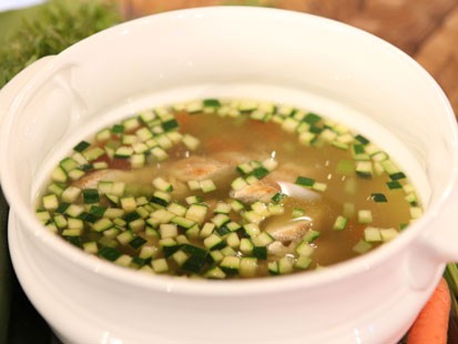 Valerie Bertinelli's grilled chicken soup is shown here.