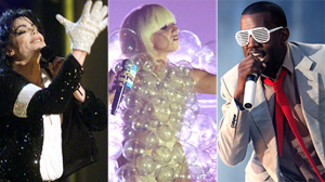 PHOTO Michael Jackson, Lady Gaga, and Kanye West are shown in these file photos.