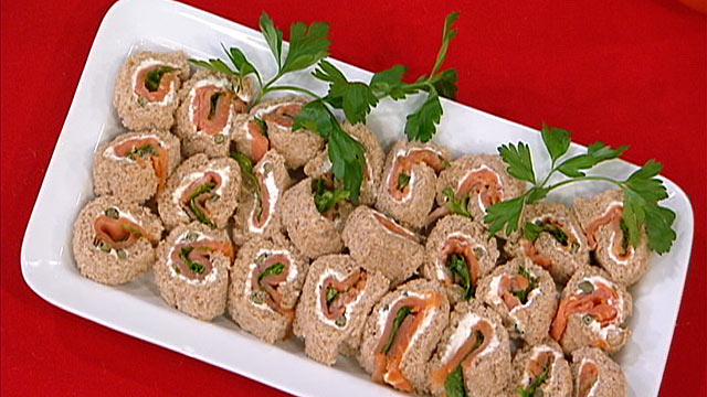 PHOTO: Diane Henderiks' Smoked Salmon & Arugula Pinwheels are shown.