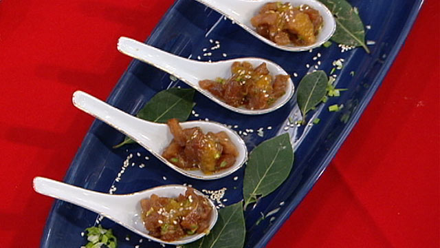 PHOTO: Diane Henderiks' Tuna Tartare with Ginger-Mango Gastrique is shown.