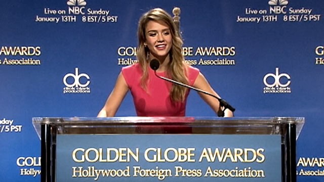 PHOTO:&nbsp;Jessica Alba announces the nominees for the 2012 Golden Globes.