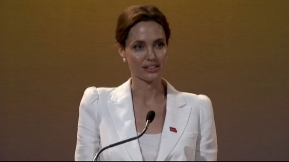 VIDEO: The actress opened a global summit in London aimed at ending sexual violence in war zones.