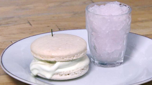 PHOTO: "Nightline" Platelist chef Jerome Chang shares his recipe for making a lemon-basil-lavender granita with a honey rosemary ice cream macaroon sandwich.