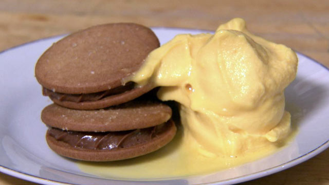PHOTO: "Nightline" Platelist chef Jerome Chang shares his recipe for making a lemon-basil-lavender granita with a honey rosemary ice cream macaroon sandwich.