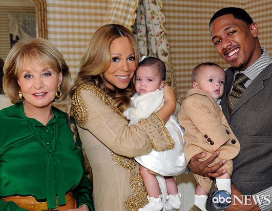 PHOTO: Mariah Carey and Nick Cannon debut their twins, Moroccan and Monroe, to Barbara Walters on "20/20."