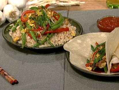 Daphne Oz's moo shu vegetables are shown here.