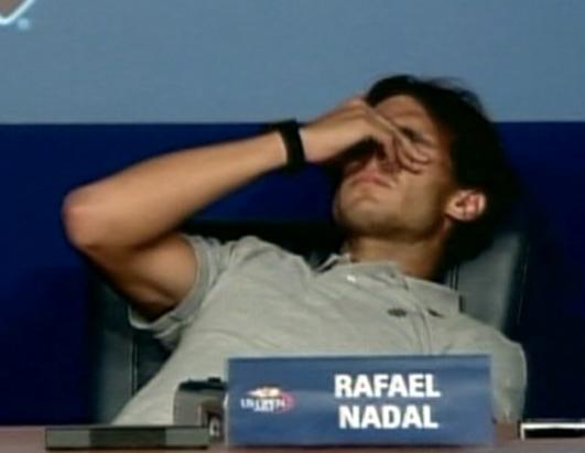 Rafael Nadal Floored by Leg Cramp