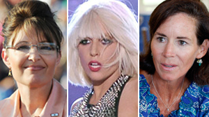PHOTO Former Gov. Sarah Palin, Lady Gaga, and Jenny Sanford are shown in these file photos.