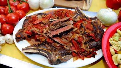 PHOTO: Rao's grilled steak pizzaiolo is shown here.