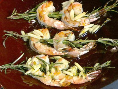 PHOTO: Michael Symons rosemary shrimp with almonds is shown here.