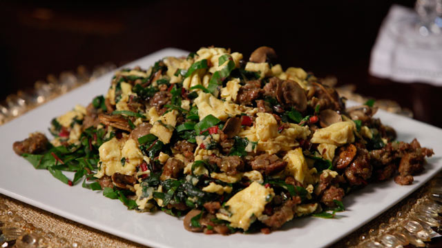 PHOTO: Maya Angelou's Original Joe's Sausage, Eggs, and Greens
