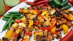 PHOTO: Cat Cora's chicken and veggie skewers are shown here.