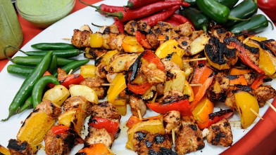 PHOTO: Cat Cora's chicken and veggie skewers are shown here.